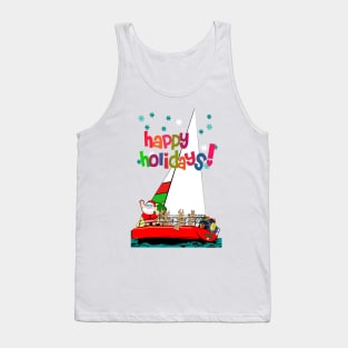 Santa in Sailboat at Christmas Tank Top